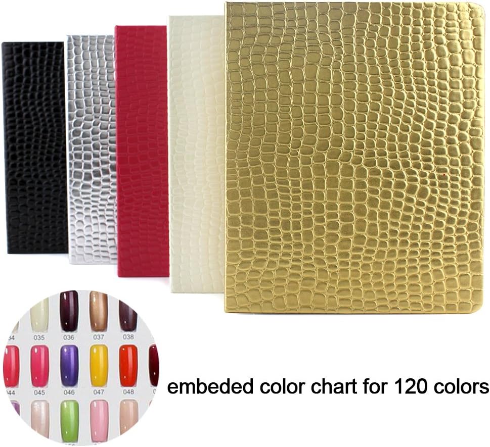 TP 120 Nail Tips Leather Cover Gel Polish Display Chart Book Nail Art Salon Tools (Rose) - Image 5