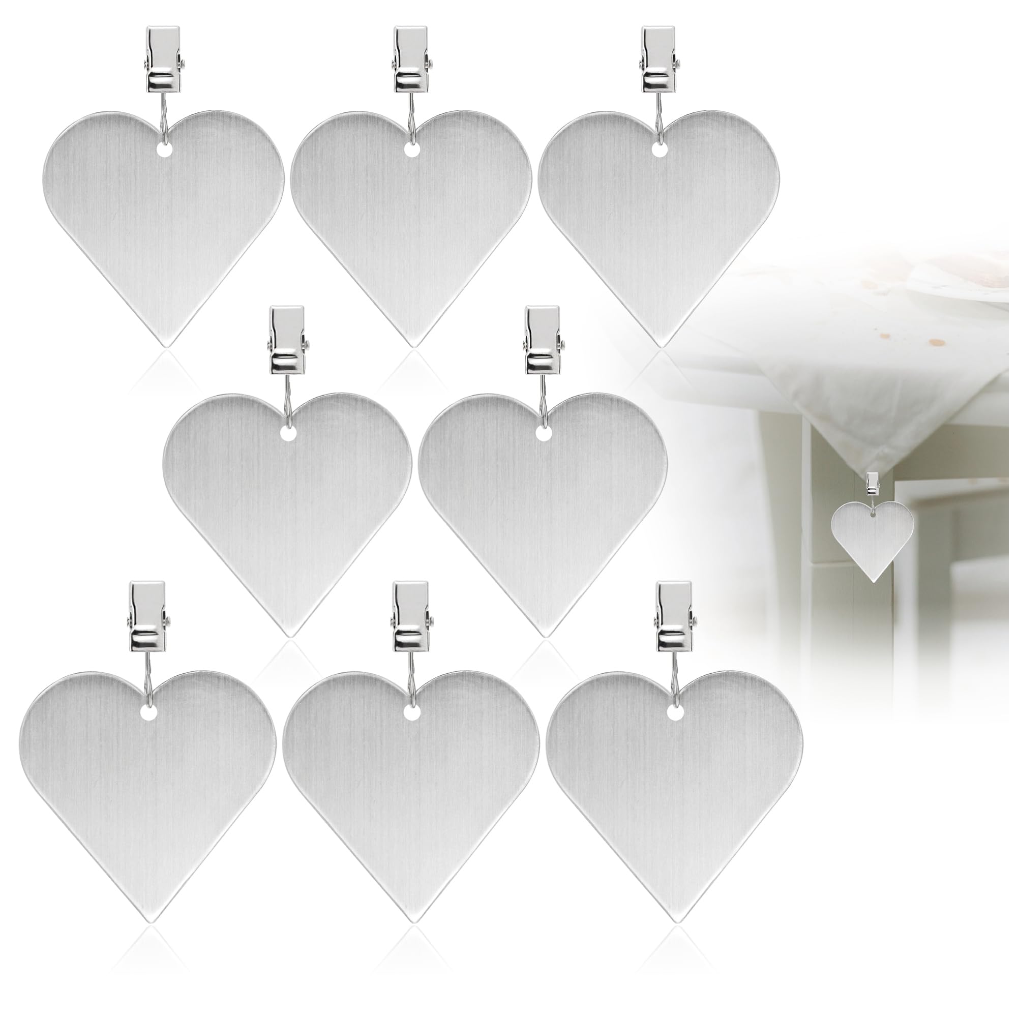 COM-FOUR® 8x tablecloth weights - tablecloth weights made of stainless steel - tablecloth clamps - approx. 35g each - tablecloth clamps