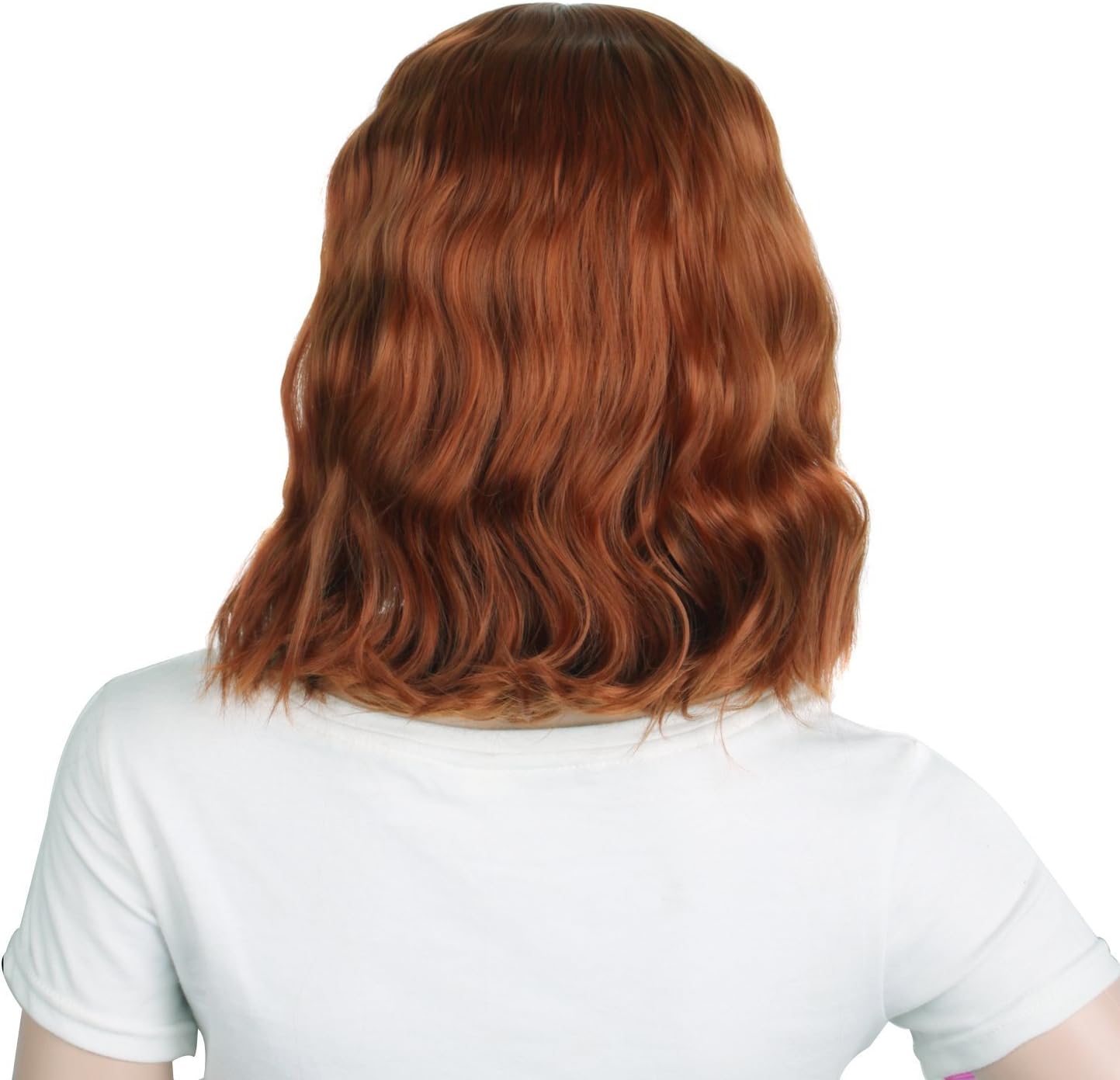 MapofBeauty 14"/35cm Sexy Charms Side Bangs Women Short Small Curly Cosplay And Daily Use Wigs (Red Bronze) - Image 3