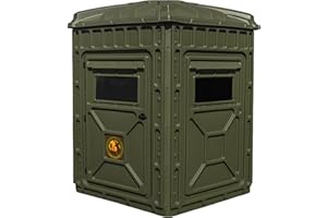 Outta Site Hunting Blind – 4 & 5 Sided High Density Plastic Hunting Blind – 1-2 & 2-3 Person Hard-Sided Ground Blind for Deer, Turkey Hunting – 360 Views – Arctic Snow Camo, Habitat Olive, Thicket Oak