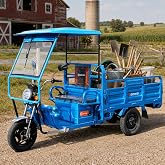 1000W Electric Cargo Tricycle with Canopy,Truck Simple Tricycle,Range 60-70Km,60V 45Ah Large Capacity Battery,Load Capacity 1100Lbs