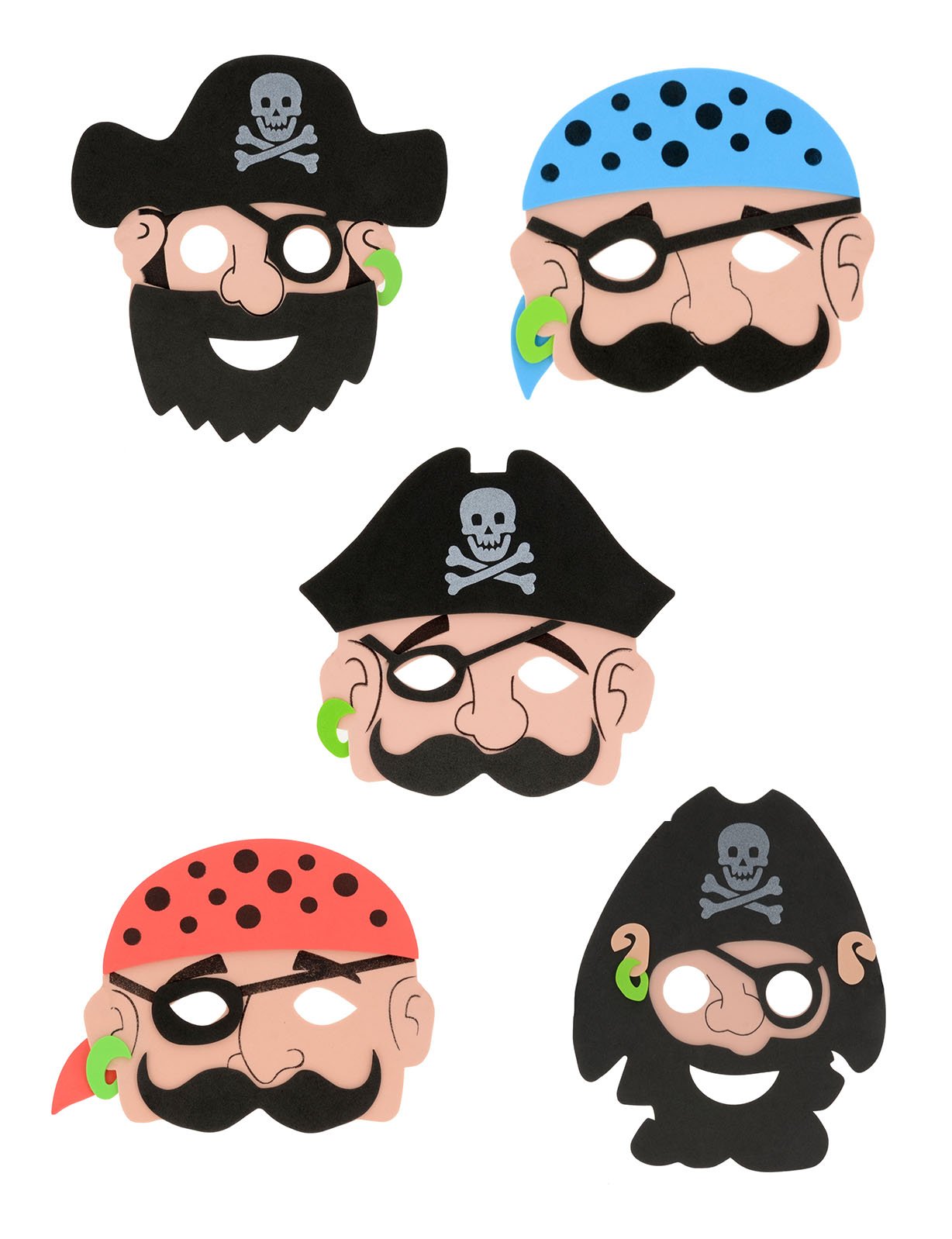 Henbrandt 12x Children's Foam Pirate Masks - Party and Fancy Dress Masks/Party Favours/Loot Bag Fillers/Classroom Rewards