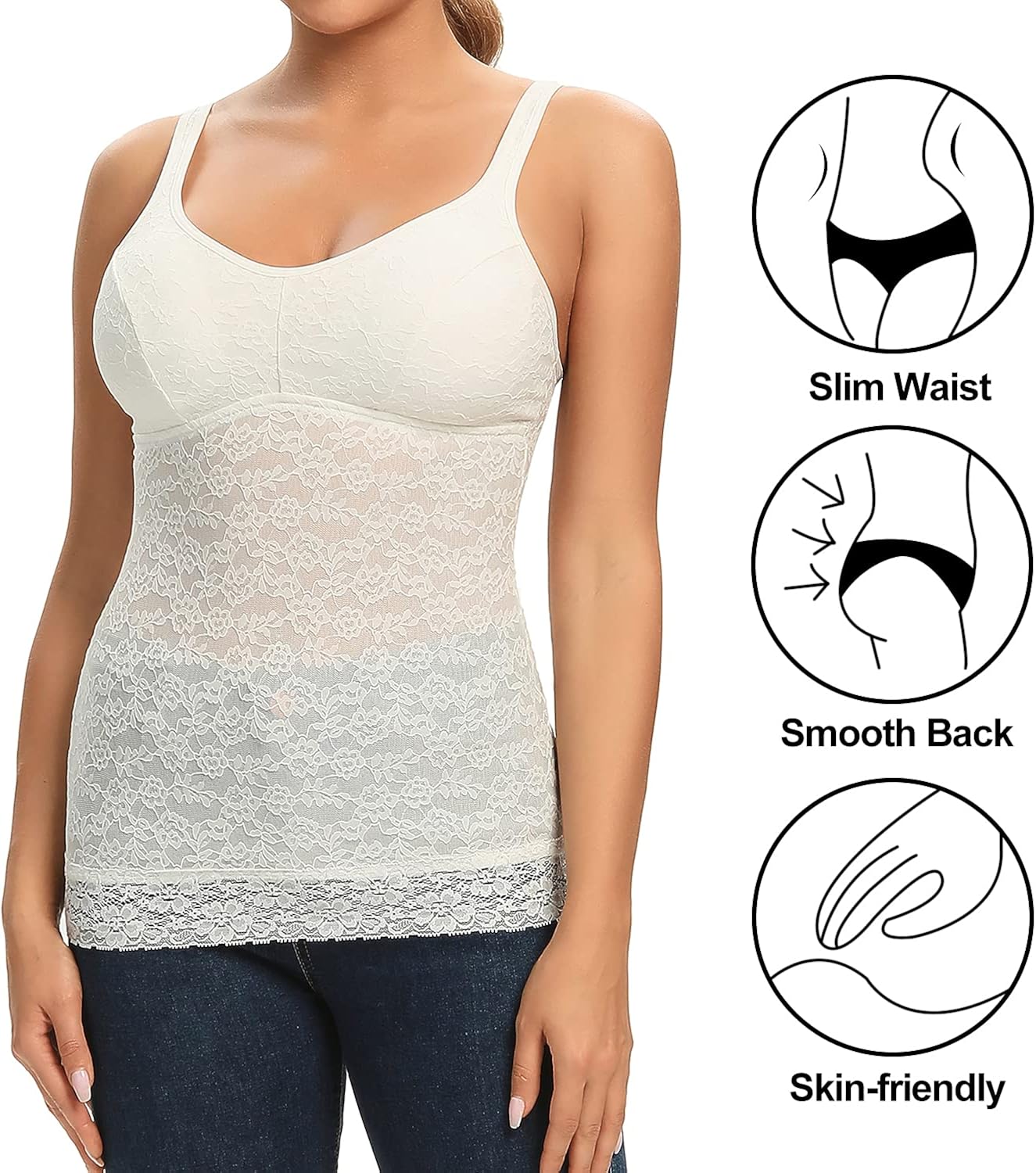 Tummy Control Camisole for Women Shapewear Tank Tops with Built in Bra Slimming Compression Top Vest Seamless Body Shaper at  Women’s Clothing store