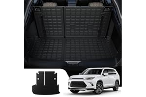 Dattumar Cargo Mat Compatible with 2024 2025 Toyota Grand Highlander Trunk Mat Cargo Liner TPE Back Seat Cover Protector 2024 Grand Highlander Accessories (Trunk Mat with Backrest Mat)