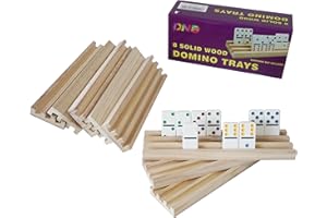 DNB SPORTS DNB Wooden Domino Racks Trays - Set of 8 Holders 3 Slots per Holder - Dominoes NOT Included