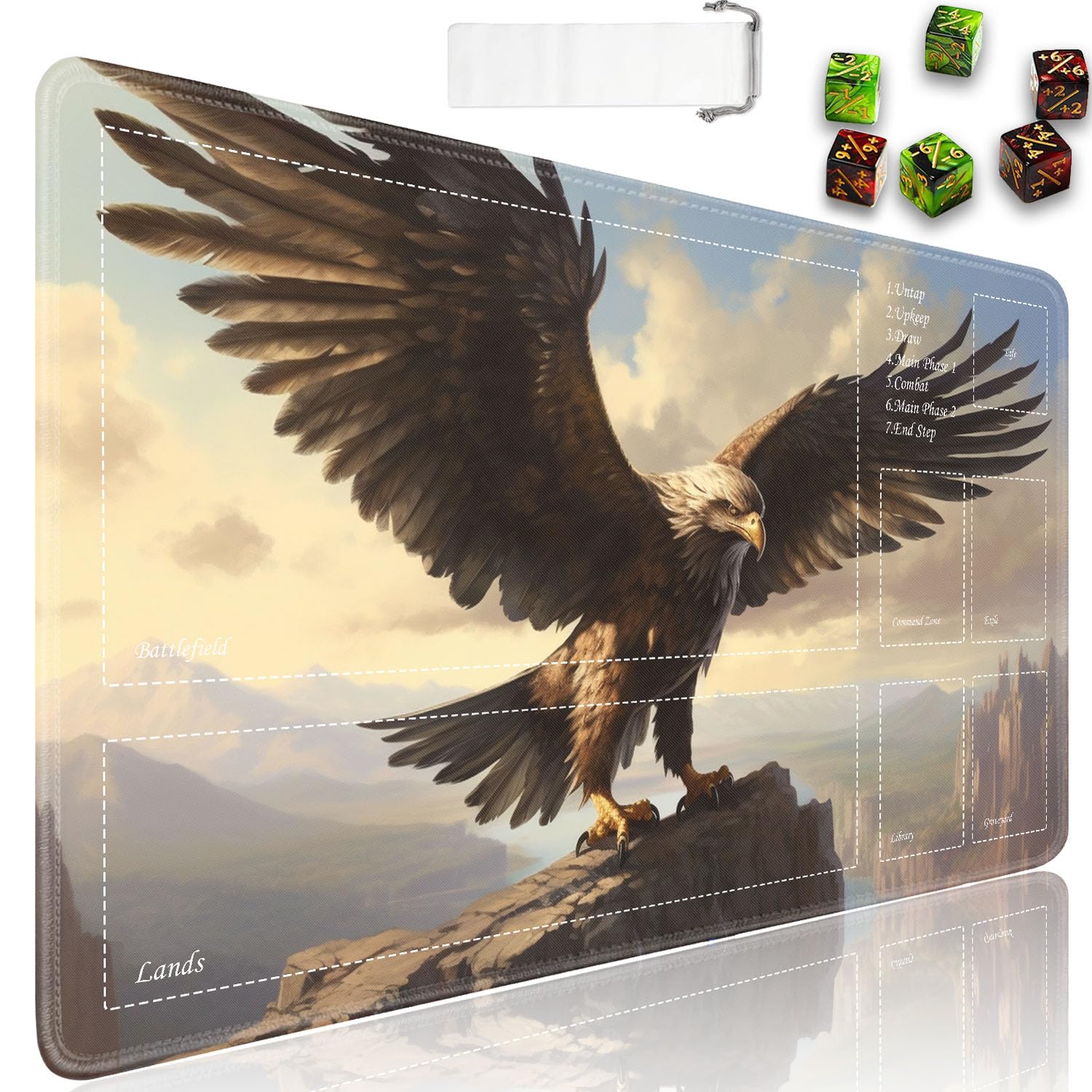 JVGFYNKL for TCG Playmat, Playmat with Zones, 24x14