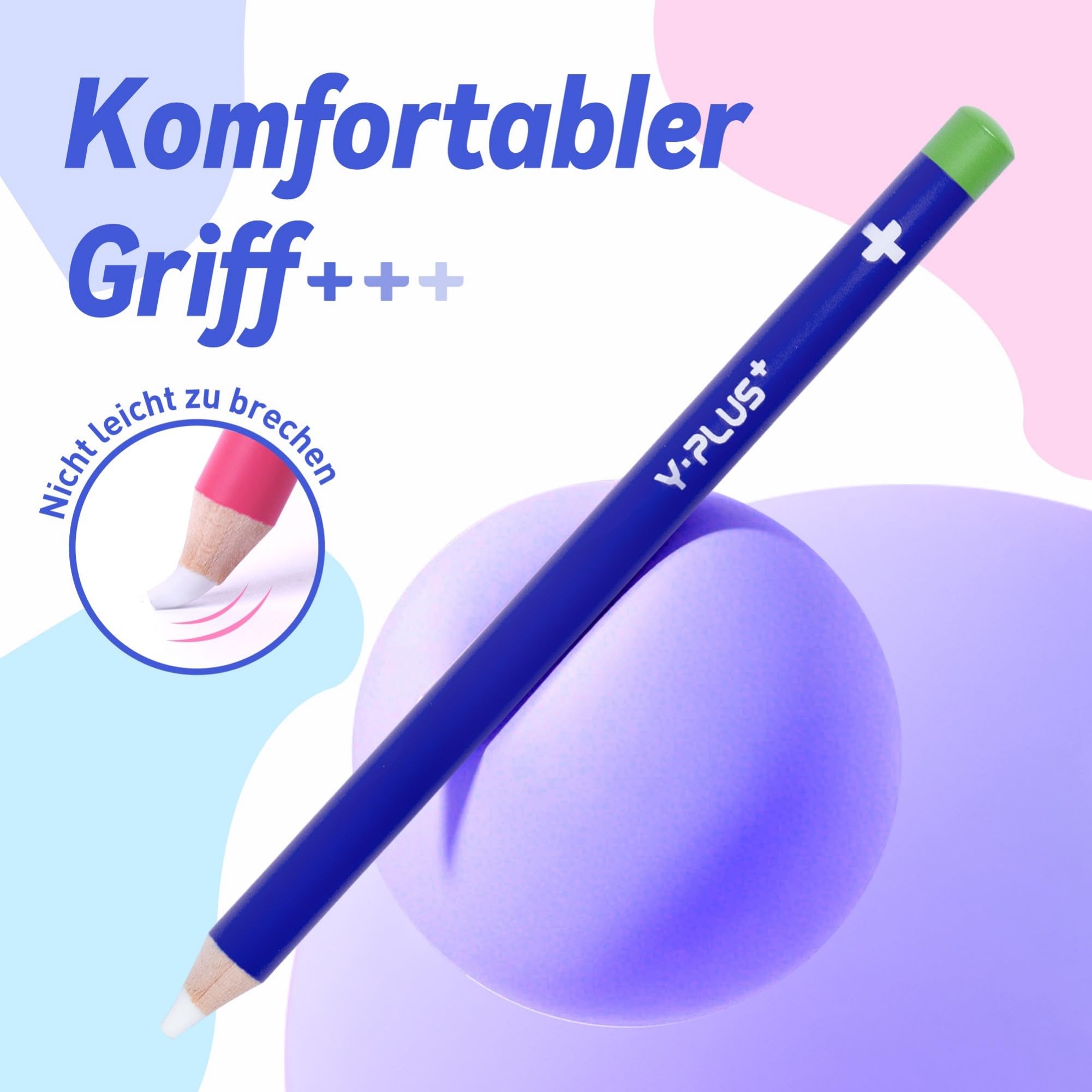 YPLUS Radiergummi – 3 Stück Präzise und saubere Radierung, ideal für Kinder und Schule, einzigartiges Stift-Design, inklusive Spitzer - Blau 2