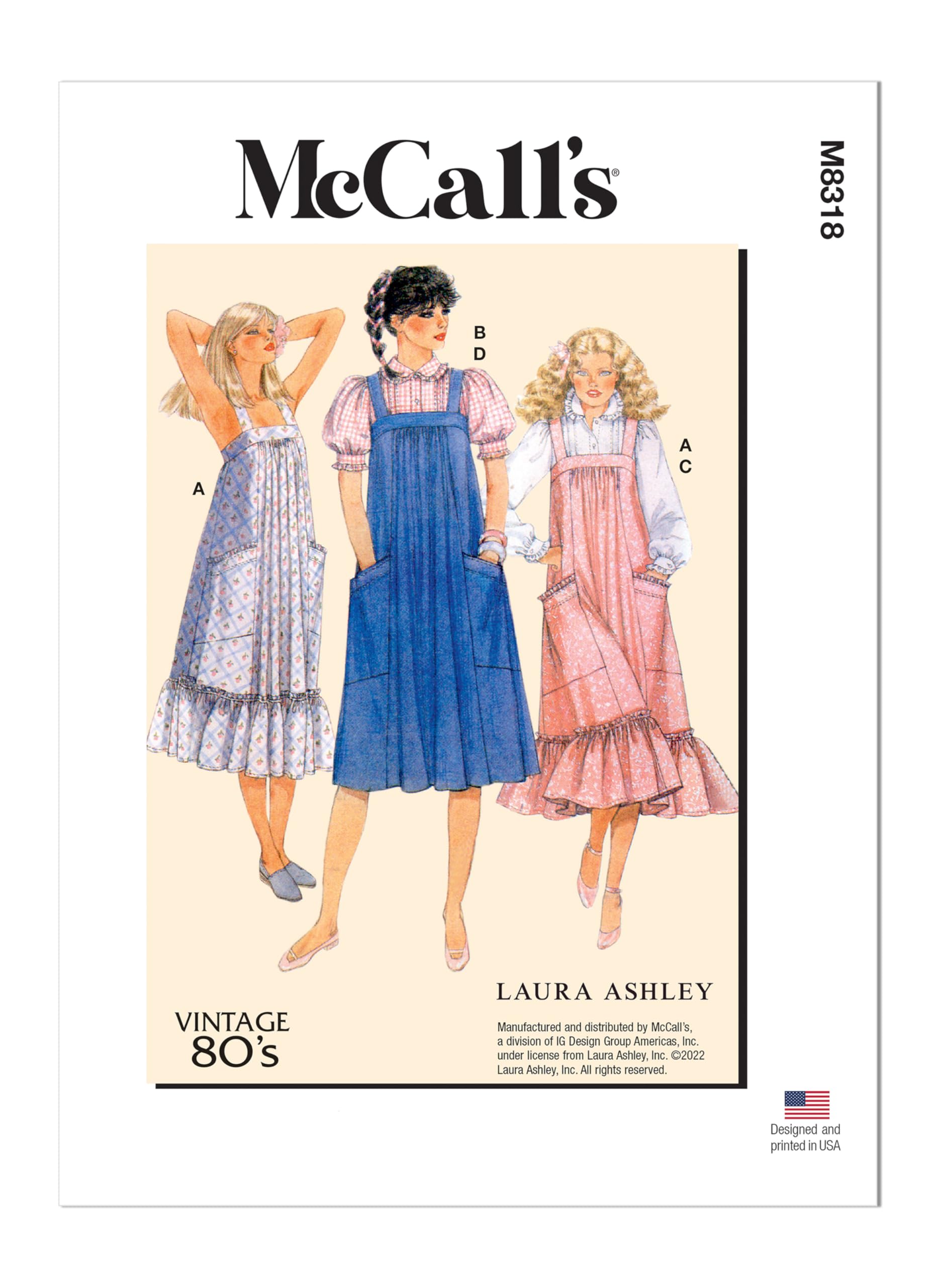 McCall's Sewing Pattern M8318A5 Misses' Dresses and Blouses by Laura Ashley