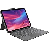 Logitech Combo Touch, Detachable iPad Keyboard Case 10th gen - Oxford Gray | Large Precision Trackpad, Full-Size Backlit Keyboard, Smart Connector Technology, A16 compatible