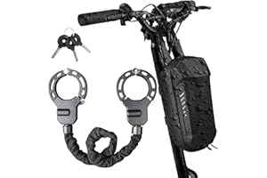 WENEASKER Electric Scooter Lock with Waterproof Bag, Electric Scooter Accessories, Alloy Material, Three Keys, Chain Lock Suitable for Electric Scooters, Bicycles, Hoverboards