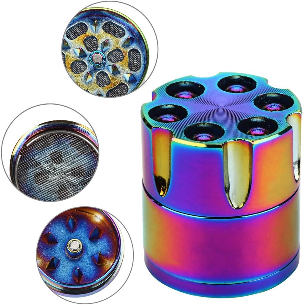 Smoke Grinder, 3-Layer Aluminum Herbal Herb Tobacco Grinder Spice Grinder with Pollen Catcher Spice Mill with Mini…