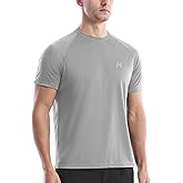 isnowood UPF 50+ Swim Shirts for Men, Sun Protection Short Sleeve Rash Guard Mens Quick Dry Surf Athletic Beach Shirt