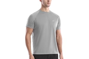 isnowood UPF 50+ Swim Shirts for Men, Sun Protection Short Sleeve Rash Guard Mens Quick Dry Surf Athletic Beach Shirt