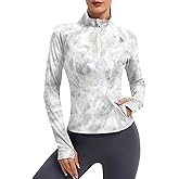 LUYAA Womens Long Sleeve Workout Tops Quater Zip Pullover Running Athletic Jacket with Pockets