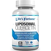 Life's Fortune Liposomal Flavonoid High Potency Quercetin 250 mg Natural Supplement, Plant -Based, Immune Support, Non GMO, Gluten Free, 60 Veggie Caps