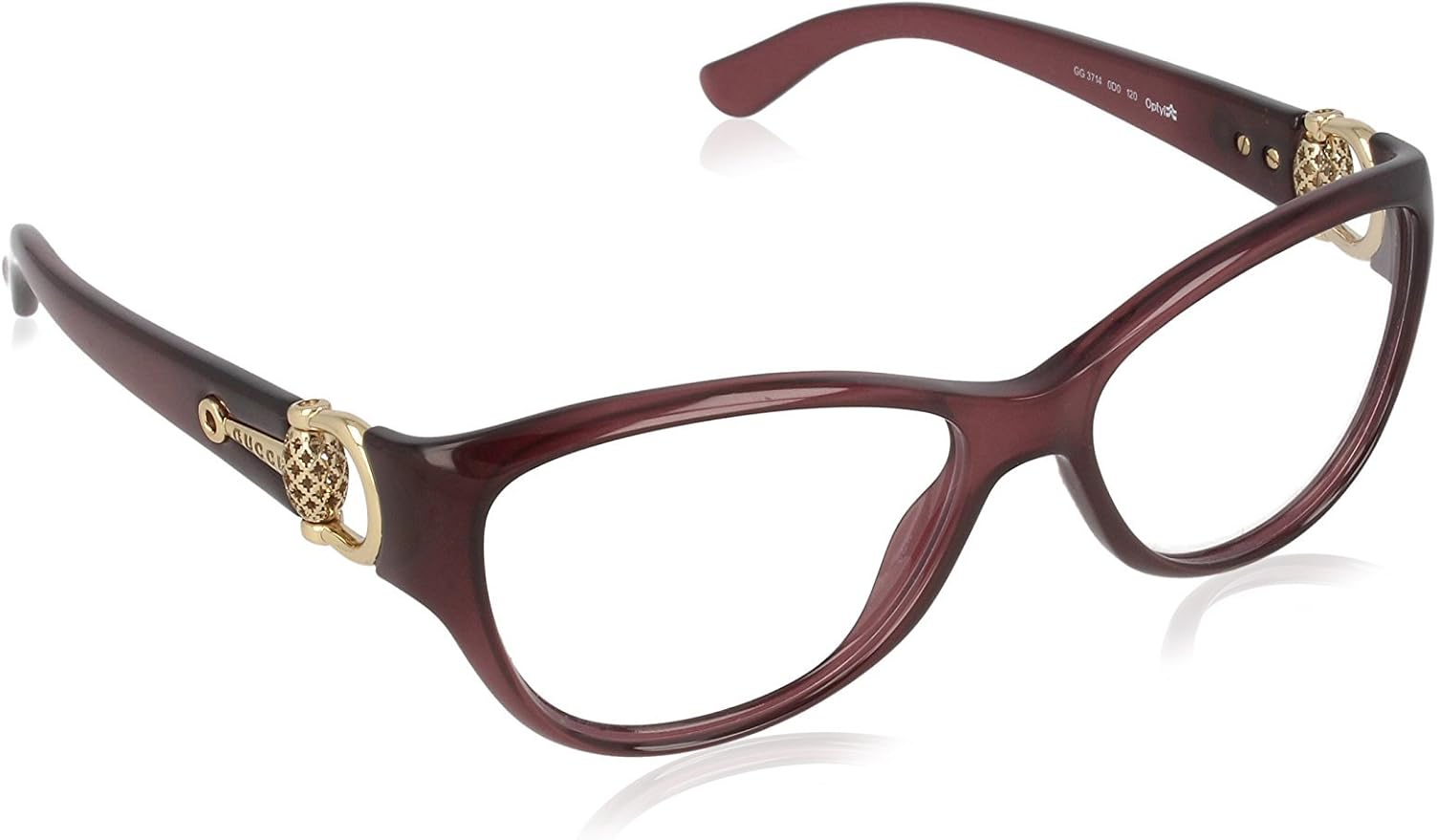 GUCCI Eyeglasses 3714 00D0 Tropical Burgundy 54MM Clothing