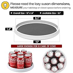 Set of 4, 10 Inch Non-Skid Lazy Susan Organizers