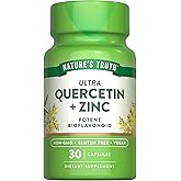 Nature's Truth Quercetin with Zinc | 30 Capsules | Vegan, Non-GMO & Gluten Free Supplement | Potent Bioflavonoid