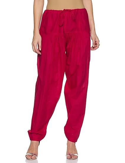 Women's Cotton Salwar Bottom (NOSWCSFU20_Fuchsia_Small)