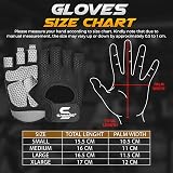 SAWANS Gym Gloves Men Women Breathable Non-Slip Padded Palm Size M Black view 6