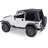 RAMPAGE PRODUCTS Complete Soft Top for Jeep Wrangler/CJ | Tinted Windows, Includes Frame &amp; Hardware, Vinyl, Black Diamond | 68035 | Fits 1979-1986 Jeep CJ7 / 1987-1995 Wrangler YJ