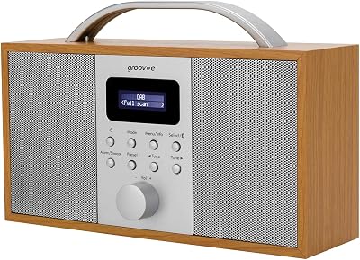 Groov-e Boston Wooden DAB FM Digital Radio Alarm Bluetooth Portable Mains