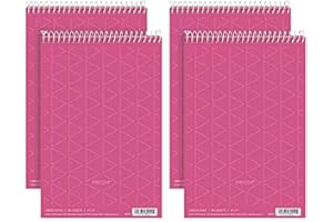TOPS Prism Steno Notebook, Pink Paper, Spiral, Small Size, 80 Sheets, 4 Pack, 6" x 9" Notepad for Writing