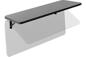 VIVO Wall Mounted Folding 109cm Workbench, Fold Away Table Workstation Shelf with Adjustable Steel Brackets, Black, MOUNT-SF1