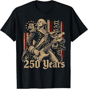 Vintage George Washington Playing Guitar 250 Years America T-Shirt