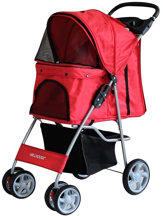 Millhouse Pet Travel Stroller Dog Cat Pushchair Pram Jogger Buggy With