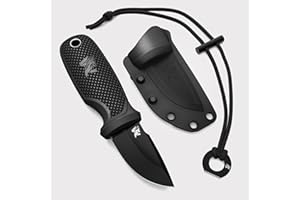 ODENWOLF W-MINI - EDC Neck Knife with Sheath and Necklace - Small EDC Fixed Blade Knife Necklace and Belt Clip - Pocket Fixed Blade Knives - Full Tang Neck Knife with Sheath Tactical and Fire Starter