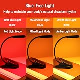 LXSINO Amber & Red Book Light 8 LEDs USB-C Clip-on Reading Light view 2