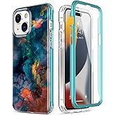 Esdot for iPhone 15 Case with Built-in Screen Protector,Ultimate Durable Cover with Fashionable Designs for Women Girls,Stylish Protective Phone Case 6.1" Colorful Painting