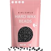 GIRLEARLE Hard Wax Beads, 1lb Wax Beans for Hair Removal, Hard Wax for Sensitive Skin at Home, Wax Refill Perfect for Legs, Facial, Brazilian Bikini, Eyebrow and Full Body for Women and Men (Black)