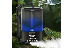 Coospider 5L Reptile Fogger Humidifier, Automatic Humidifiers for Reptiles Tank, Terrarium Humidifiers with Timer and Humidit