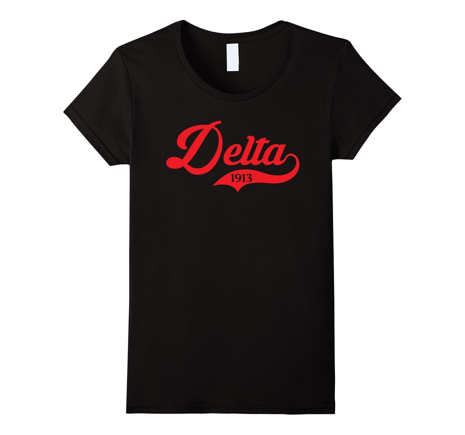 Womens Delta Black Red Jersey Sigma 1913 Theta Font T-Shirt 2-ANZ