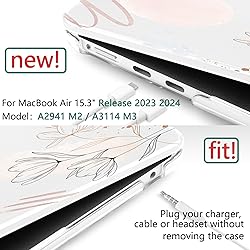DONGKE Compatible with M3 MacBook Air 15 inch Case