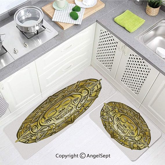 Alfombrilla de cocina suave y antideslizante, diseño floral psicodélico