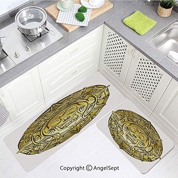 Alfombrilla de cocina suave y antideslizante, diseño floral psicodélico