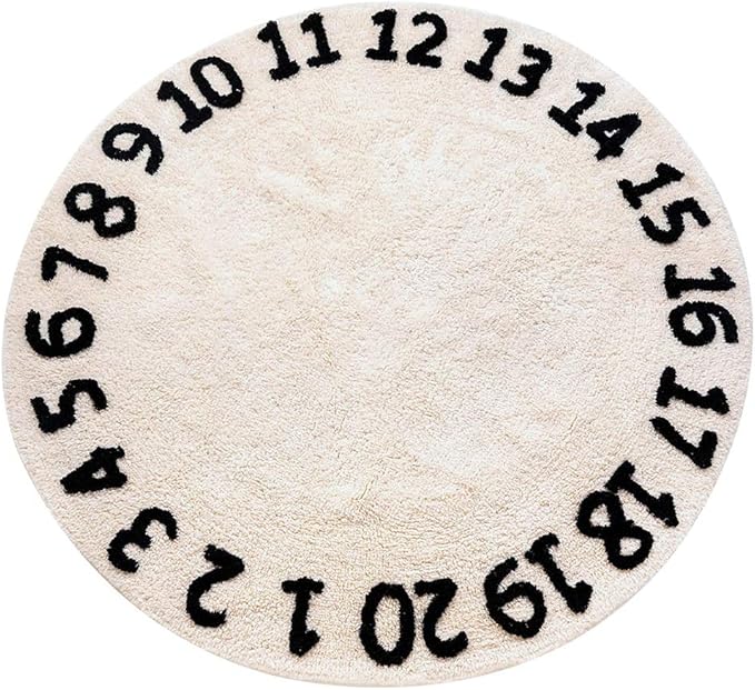 Round Kids Playroom Numbers Rug Baby Area Rugs for