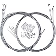 Hotop 2 Set Mountain Bike Brake Cable Gear Cable Wire and Cable End Crimps Kit