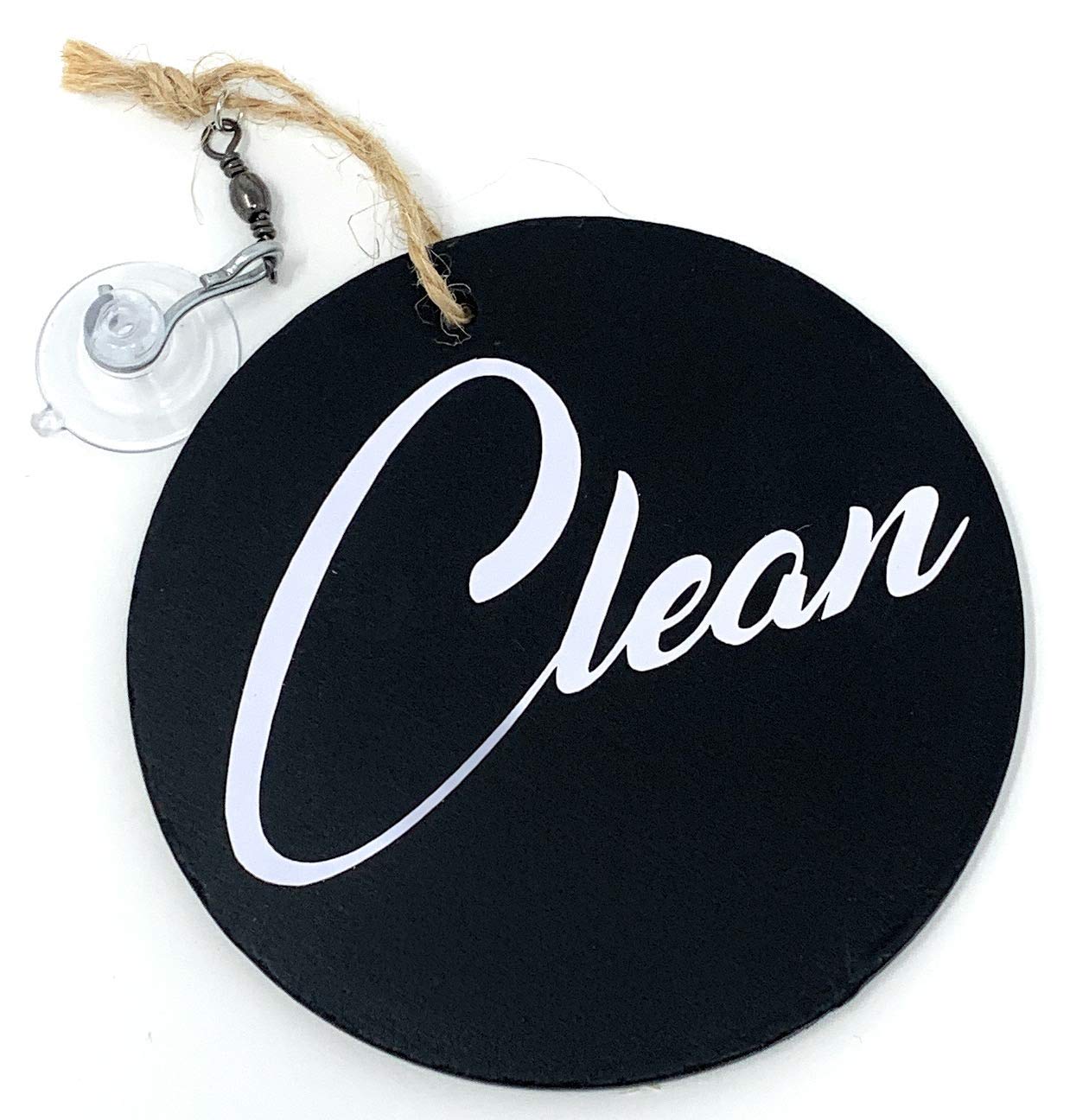 3" Round Clean Dirty Dishwasher Sign with Swivel Suction