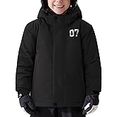 FREE SOLDIER Boys Girls Waterproof Ski Jacket Fleece Lined Warm Winter Snow Coat Kids Winter Jacket with Detachable Hood