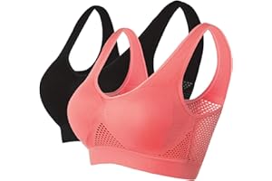 PVKARHG Bras for Women Breathable Liftup Air Bra Mesh Yoga Sports Bra Seamless No Underwire Tank Bras with Removable Pads