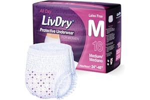 TYE MEDICAL Livdry M Adult Diapers Women Overnight, Ultimate Max Absorbency, All Day or Night Protection, Medium (16 Count)