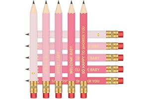 Vusnud 50Pcs - Baby Shower Sharpened Half Pencils with Erasers, Pre-sharpened Pencils for Baby Shower Games, 4 Inches