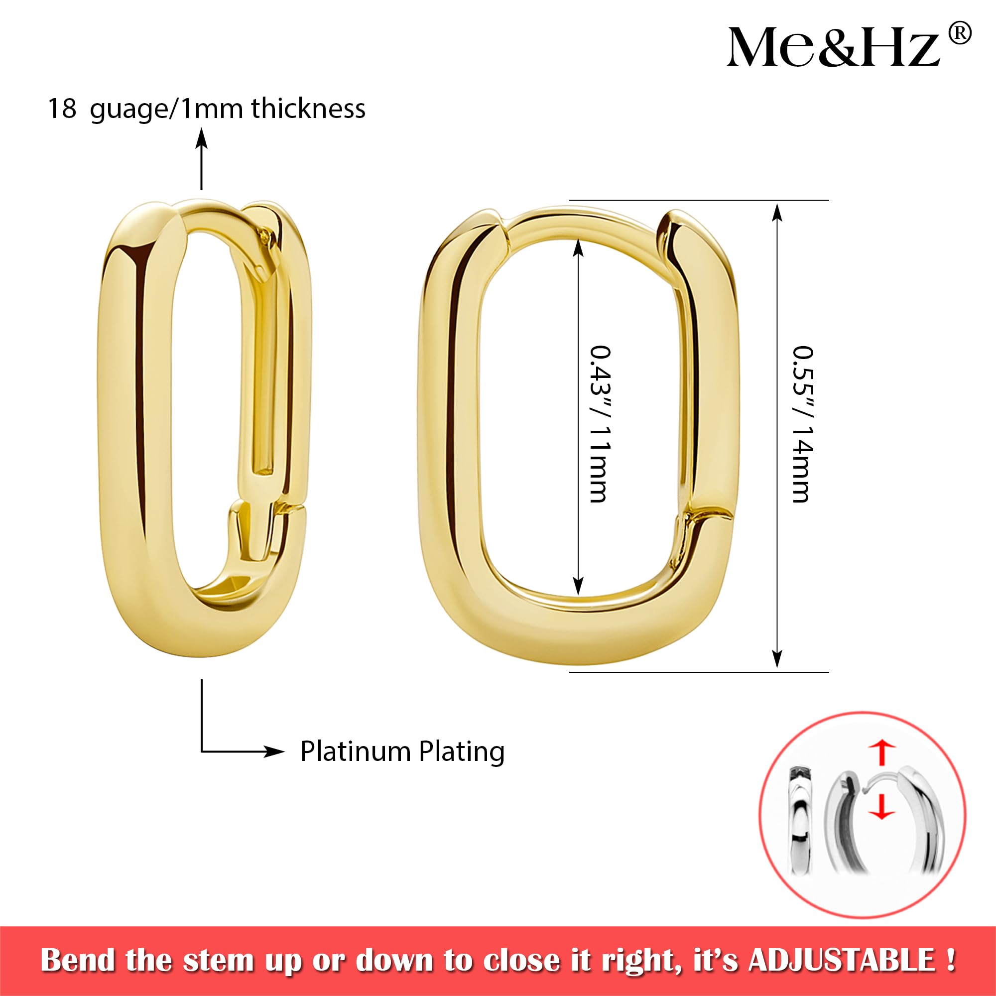 Me&Hz Gold Huggie Earrings Small Huggie Hoop Earrings for Women 14K Gold Plated Hypoallergenic Cubic Zirconia Huggies Mini Silver Hoop Earring for Women