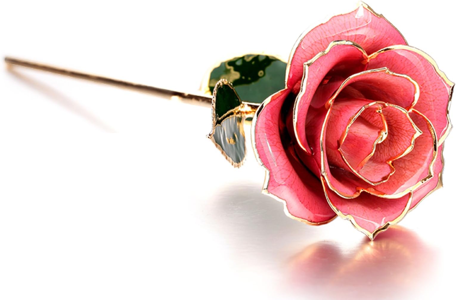 Usfan Love forever Story 24k Gold Dipped Real Rose Flowers , Best Gift for Valentine's Day, Mother's Day, Anniversary, Birthday Gift (Pink)