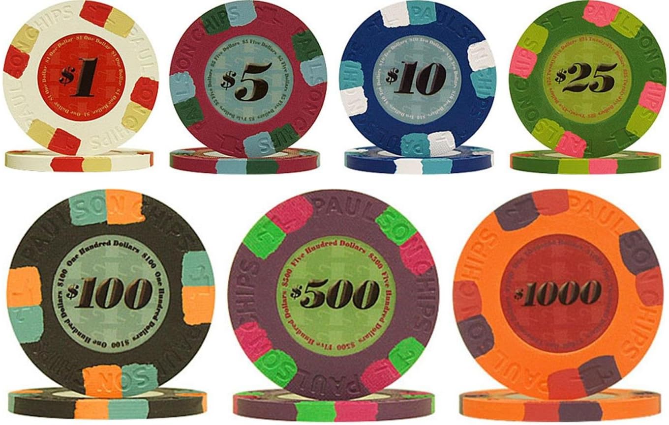 25 Genuine Paulson Full Clay 10gm Poker Chips Choose Chips Amazon.co