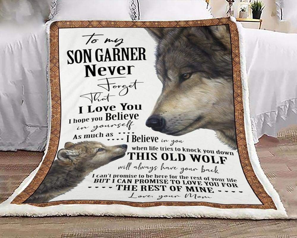 Wolf blanket to my son garner never that i love you
